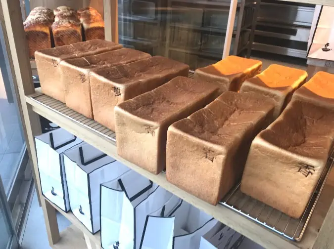 Shokupan milk bread loaves in Tokyo